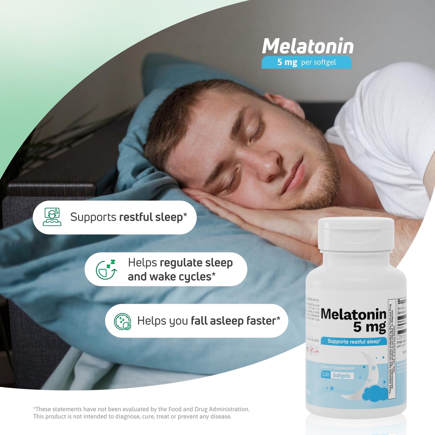 Nutra Nutrition Melatonin 5 mg Softgels 120 Count