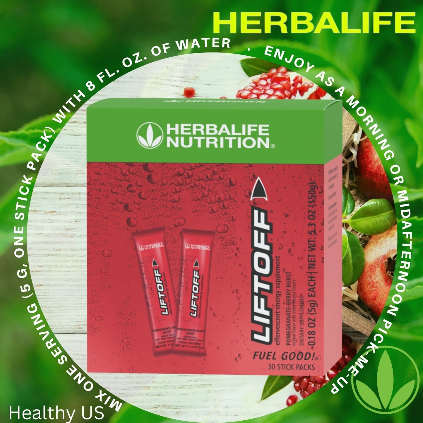 Herbalife Liftoff Pomegranate-Berry Burst Powder 5.3 Ounce
