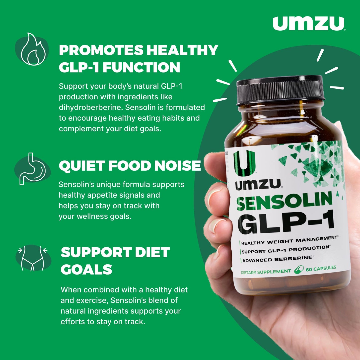 UMZU Sensolin GLP-1 Support Capsule, 60 Count