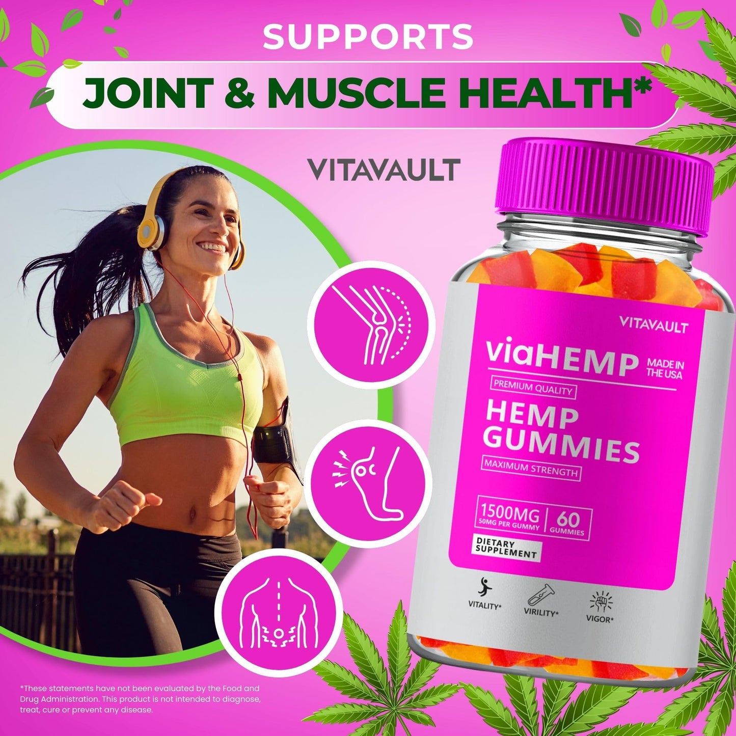 Vitavault Via Hemp Gummies 60 Count