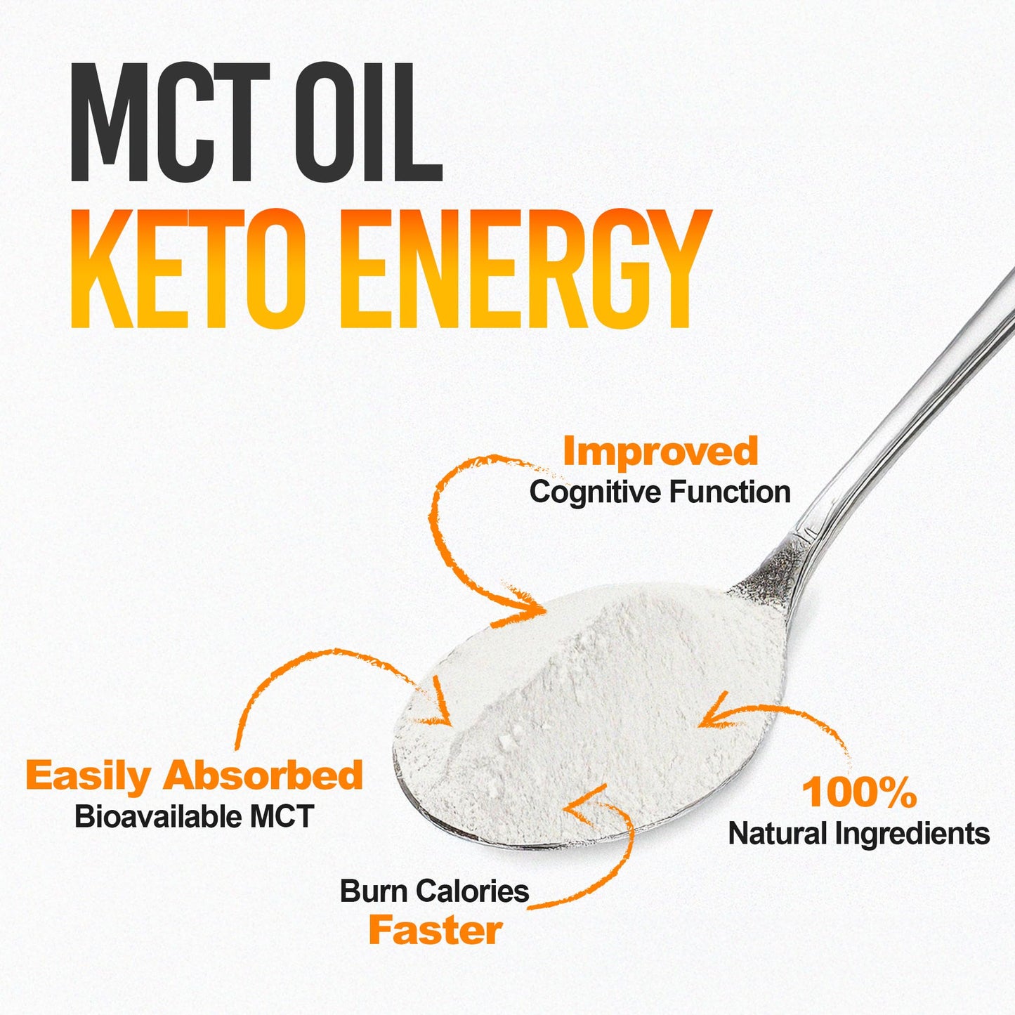 Intentionally Bare MCT Oil Powder Unflavored – Zero net Carbs 16 oz