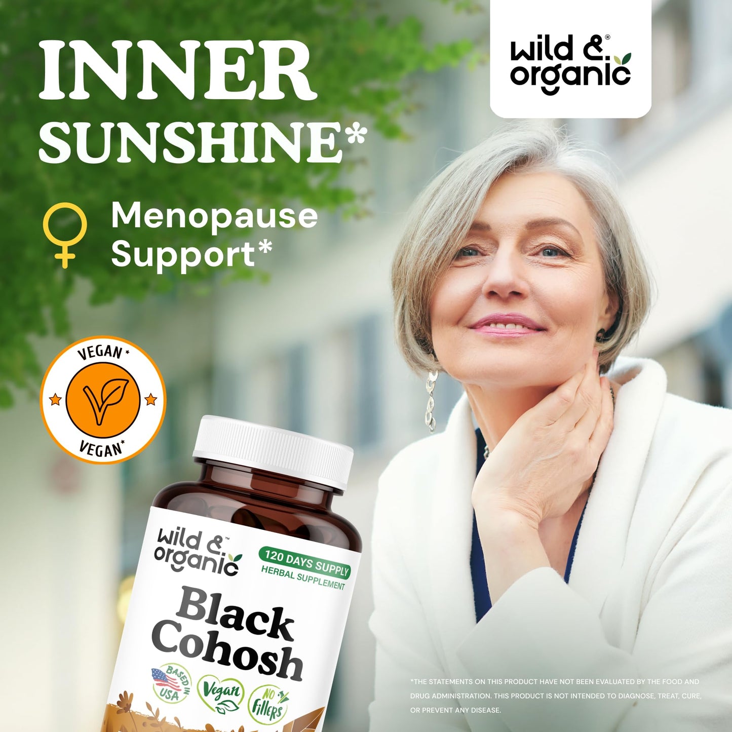 Wild & Organic Black Cohosh 540 mg Capsules 120 Count