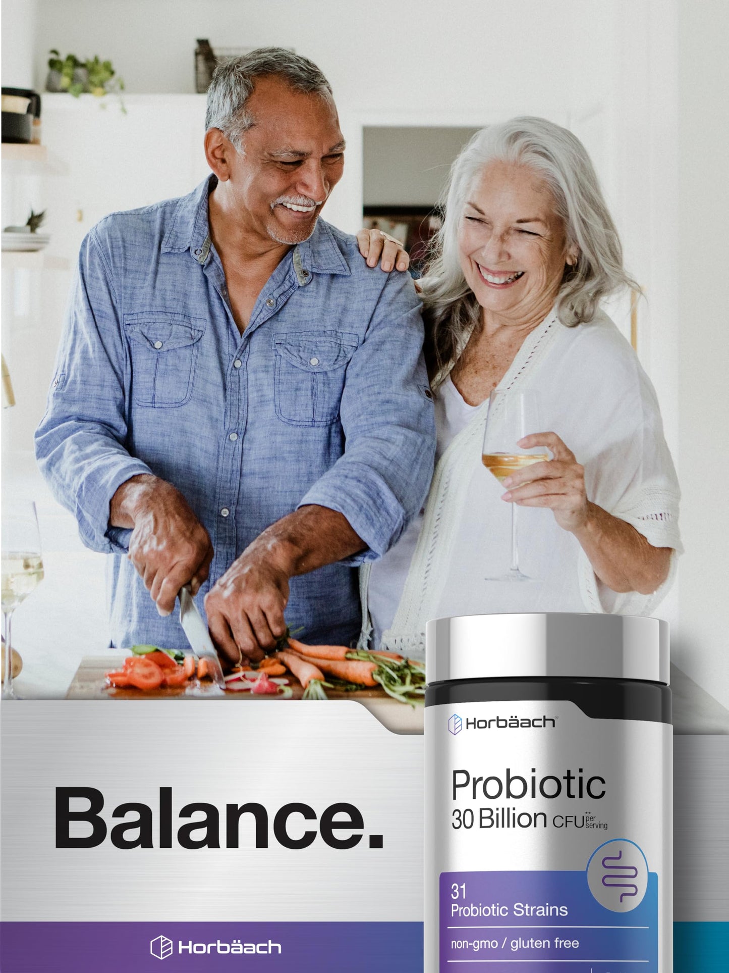 Horbäach Probiotic 30 Billion CFU 31 Probiotic Strains Capsule, 110 Count