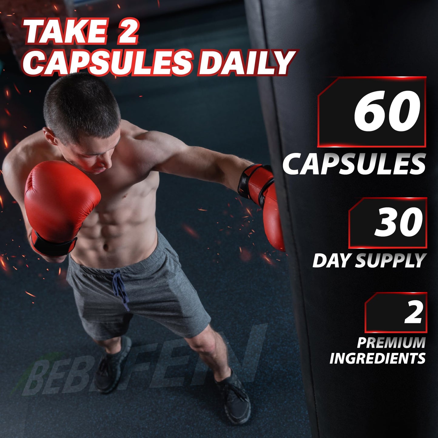 BEBEFEN Berberine HCL Supplement 60 Capsules, Non-GMO, Gluten Free