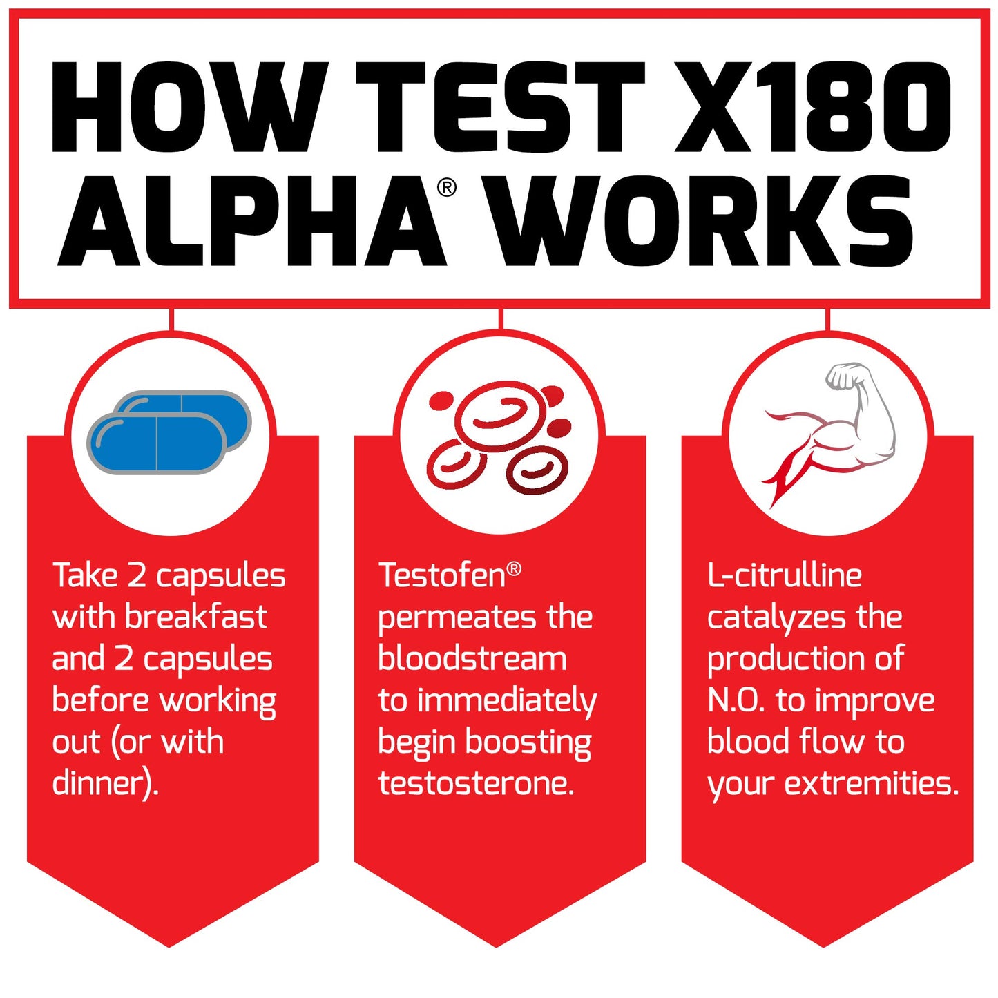 Force Factor Test X180 Alpha Total Testosterone Booster for Men Capsule 60 Count