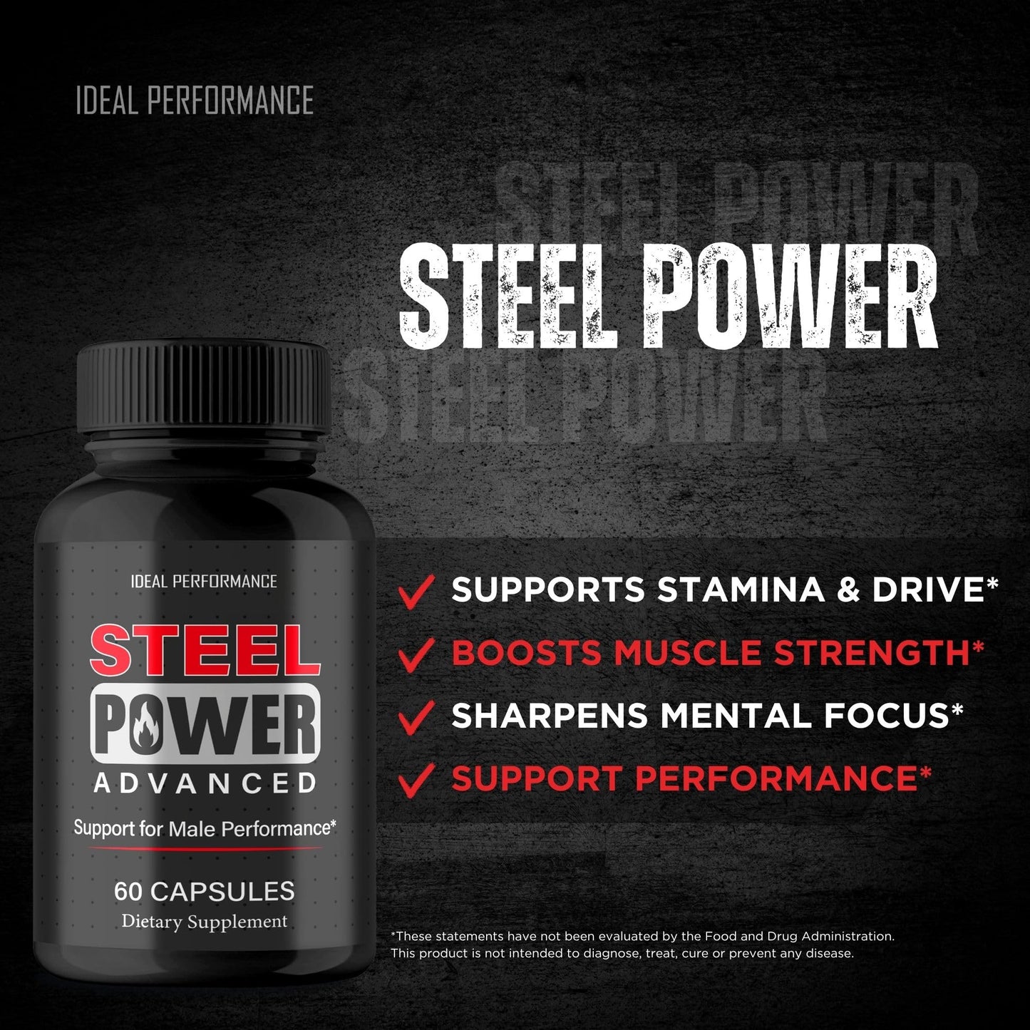 IDEAL PERFORMANCE Steel Power for Men Capsules 120 Count
