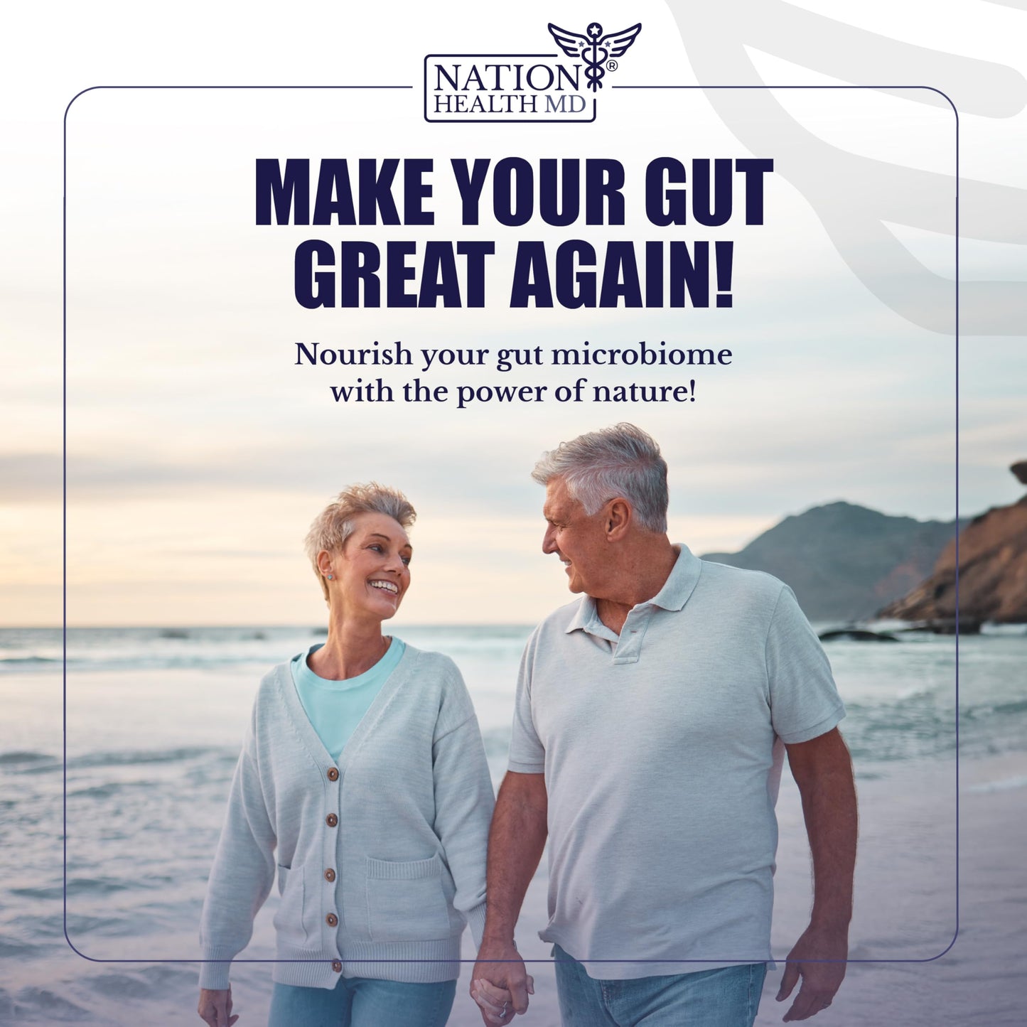 NATION HEALTH MD Prebiotics Supplement for Gut Health & Digestion - Prebiotic Fiber with XOS, Inulin, Chicory Root, Jerusalem Artichoke - Digestive Health Prebiotics for Women & Men, 90 Capsules