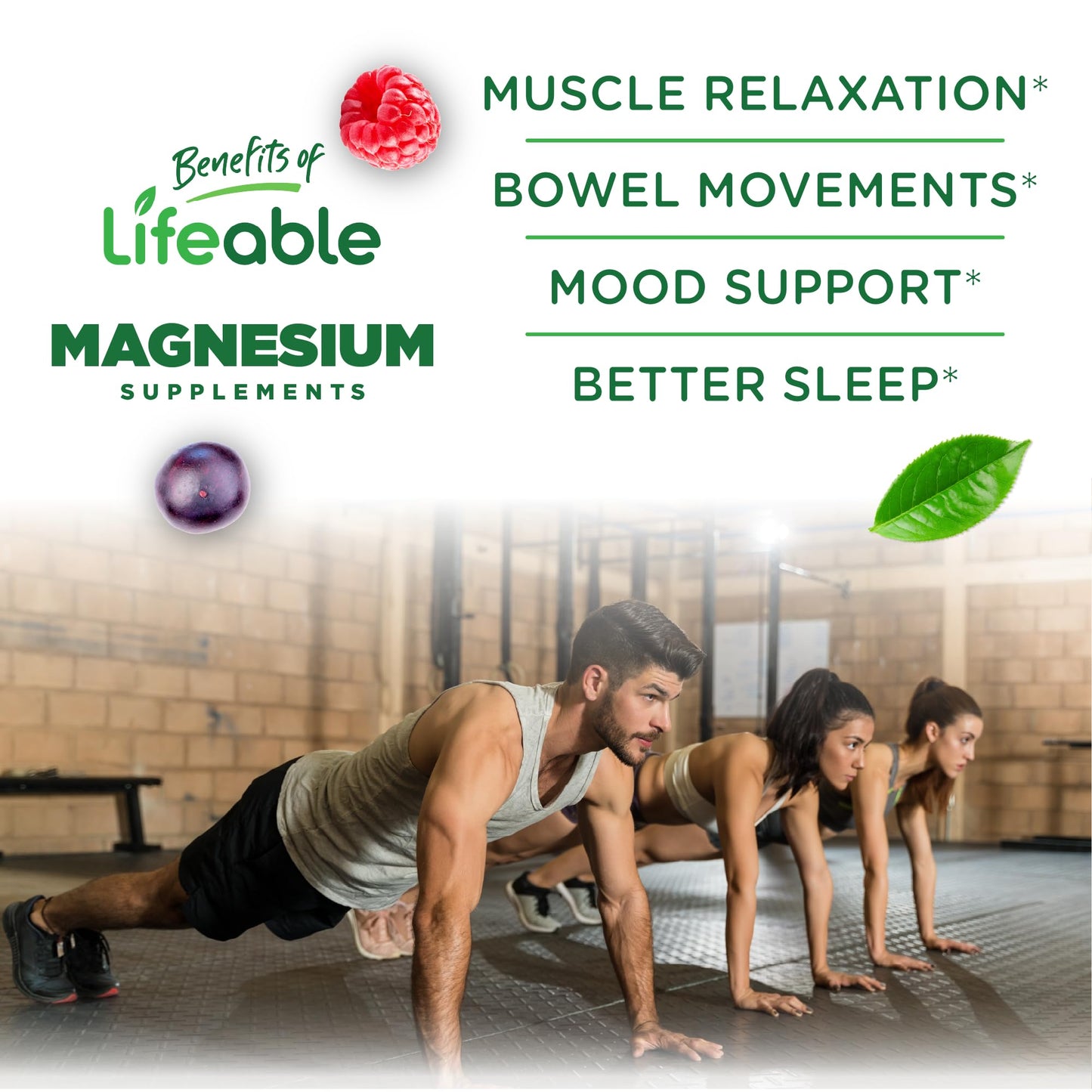 Lifeable Magnesium Citrate Gummies Sugar Free, 60 Count