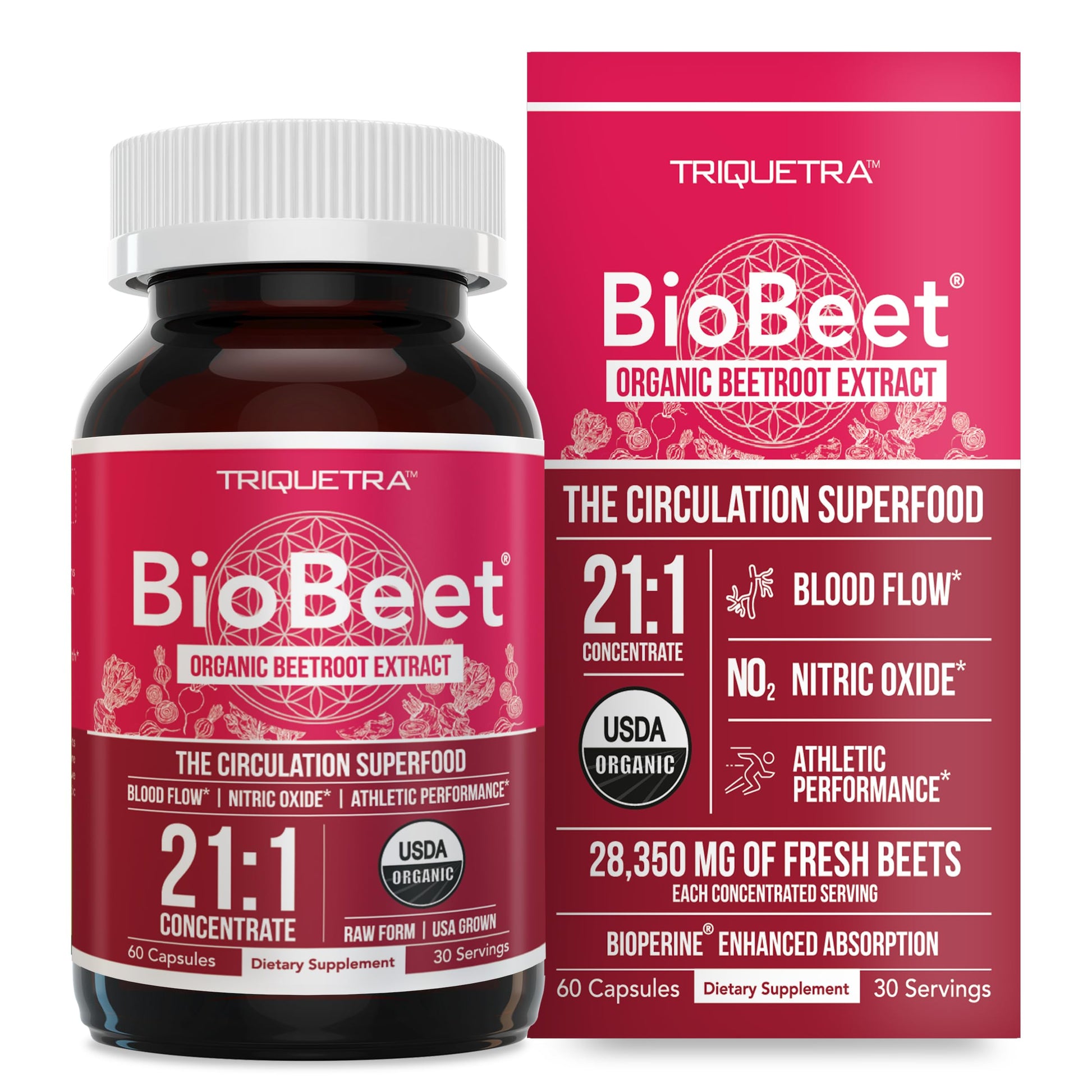 Triquetra Health BioBeet Max Strength Beet Root Capsules, 60 Count