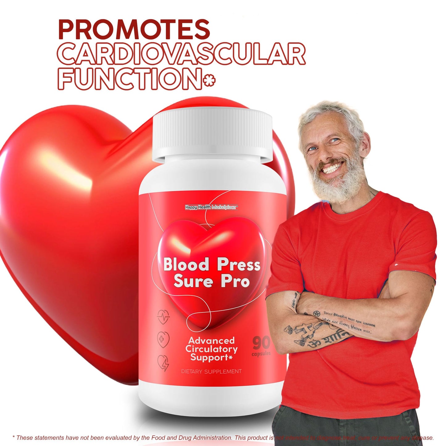 Happy Health Marketplace Blood Press Sure Pro With Magnesium 12 Capsules 90 Count