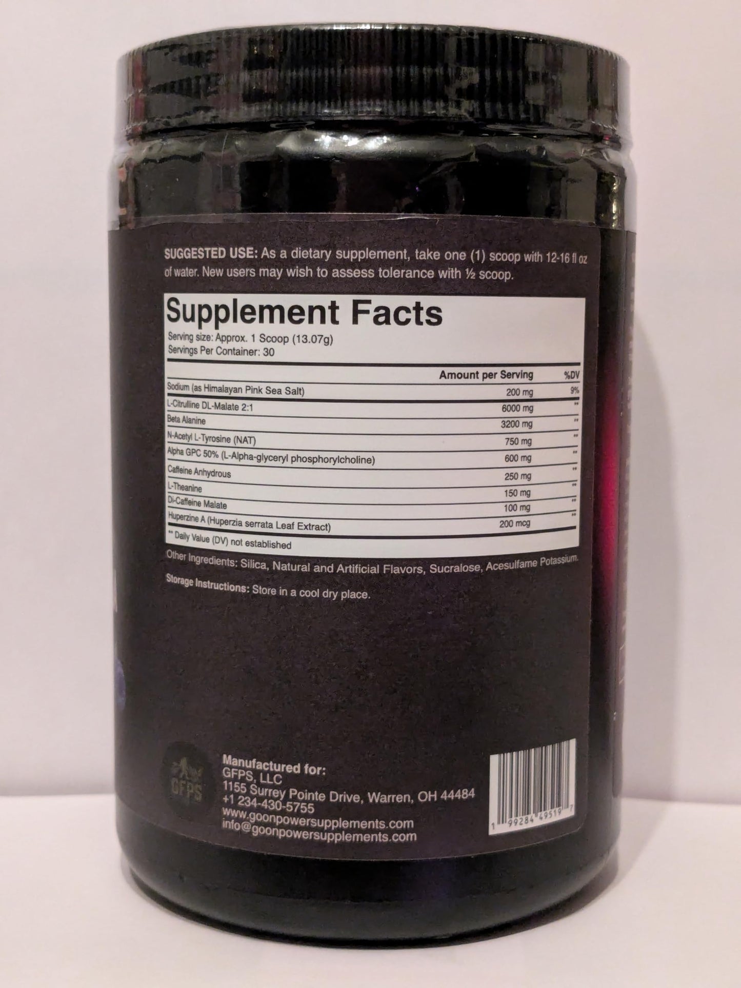 GOON Power Pre-Workout Powder Raspberry Rampage 14.8 oz