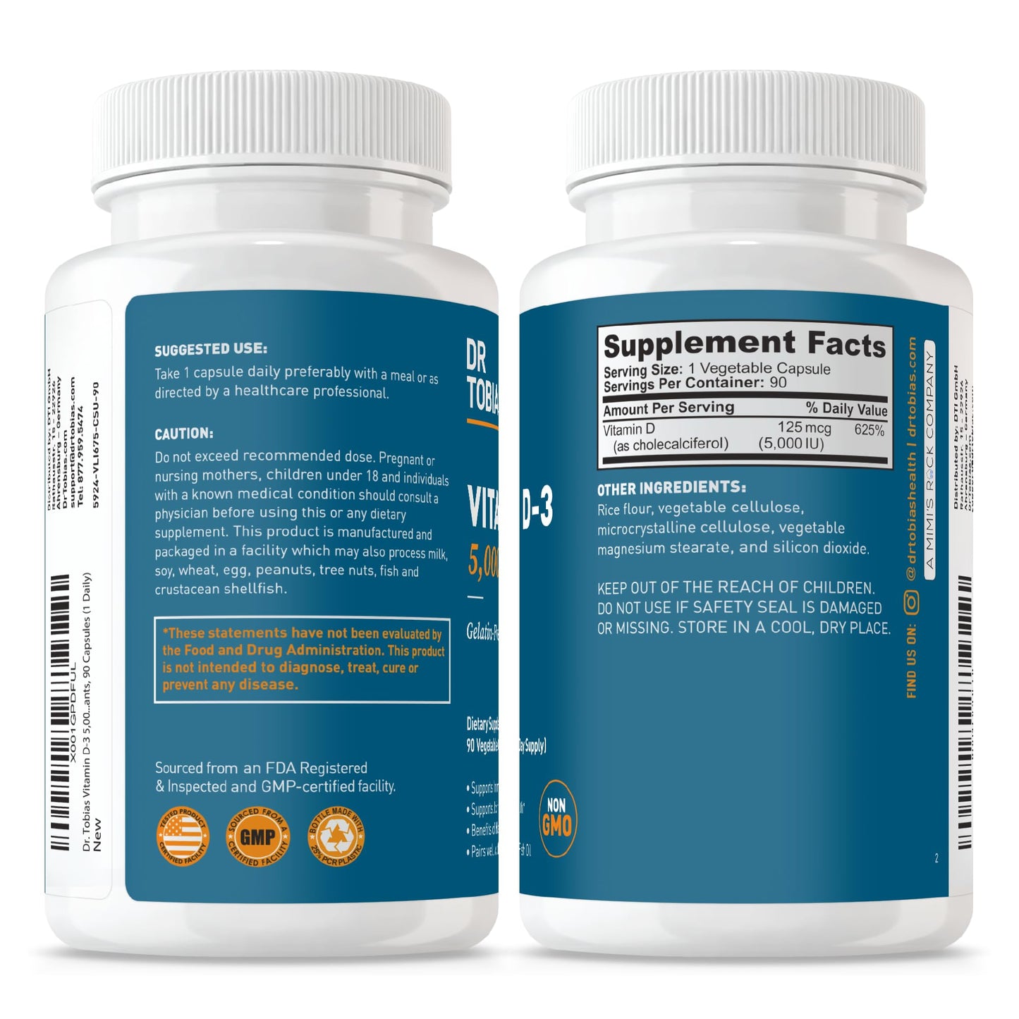 Dr. Tobias Vitamin D3 5000 IU 90 Capsules