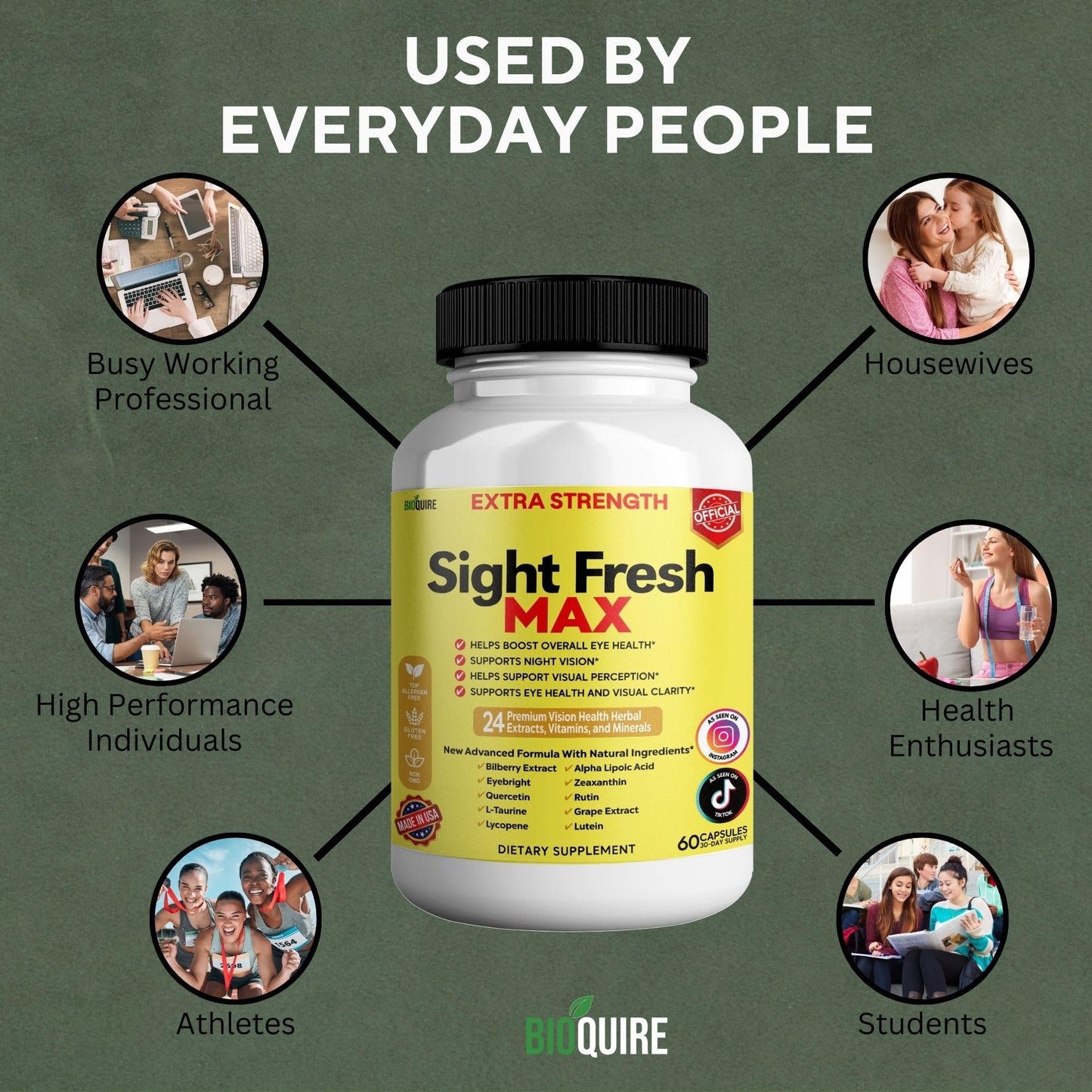 BIOQUIRE Sight Fresh MAX Vision Support Supplement 60 Capsules