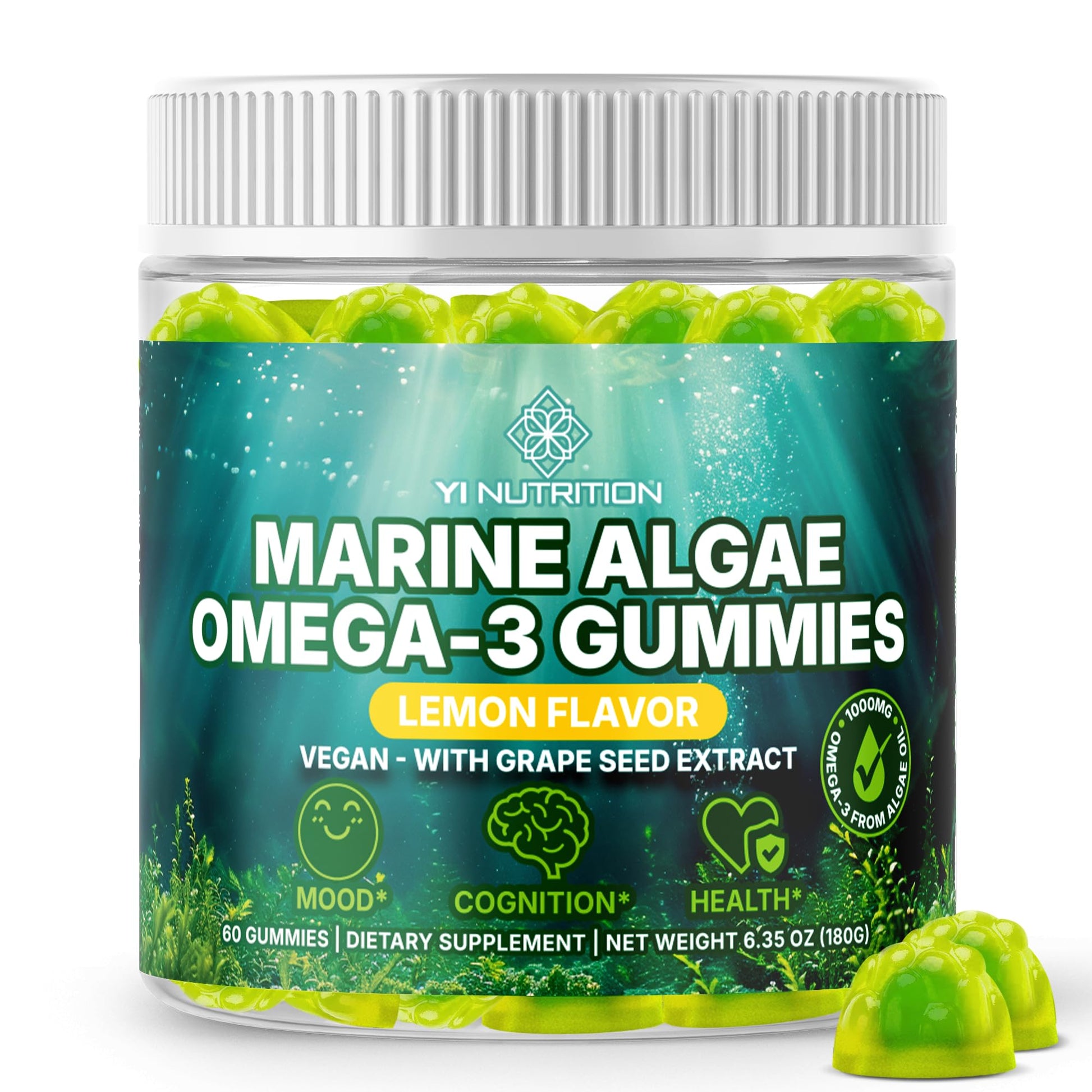 Yi Nutrition Marine Algae Omega 3 Gummies, 60 Ct