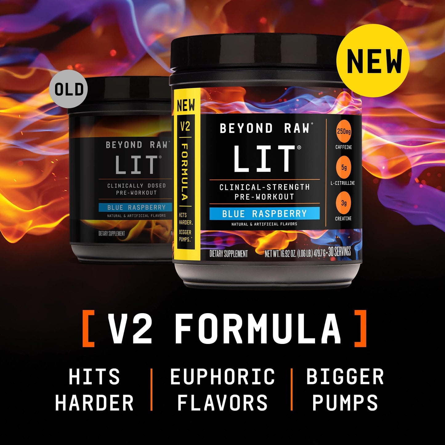 BEYOND RAW GNC LIT V2 Pre Workout Powder, 30 Servings