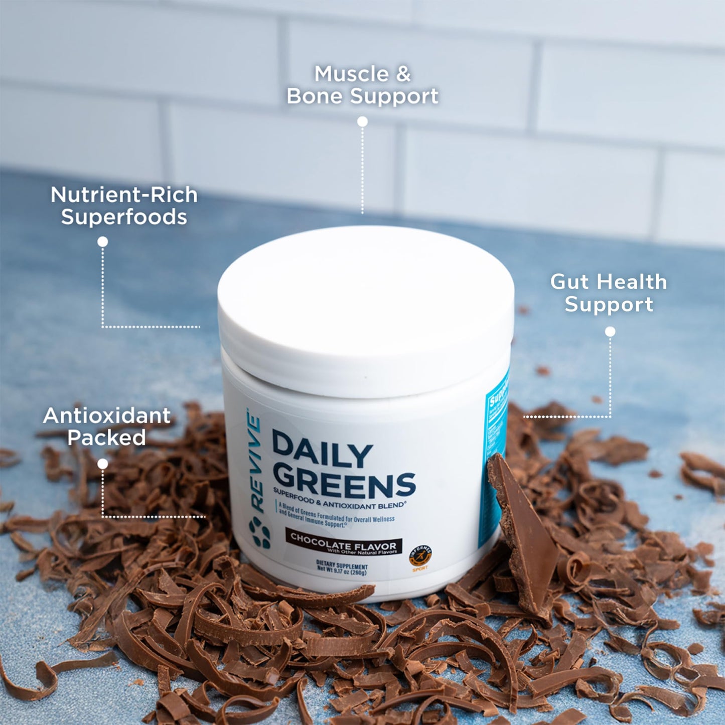 Revive Daily Green Powder Superfood (Chocolate) 21.16 oz