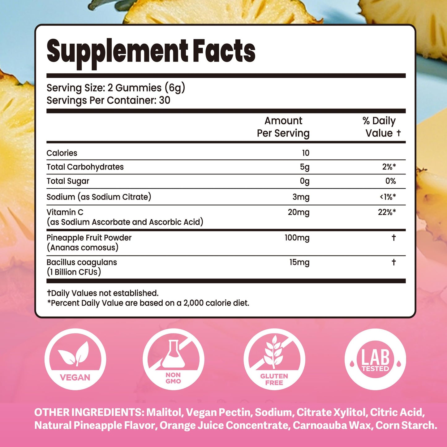 QIN SHAN TANG Pineapple Gummies for Women pH Balance, Gummy, 120 Count
