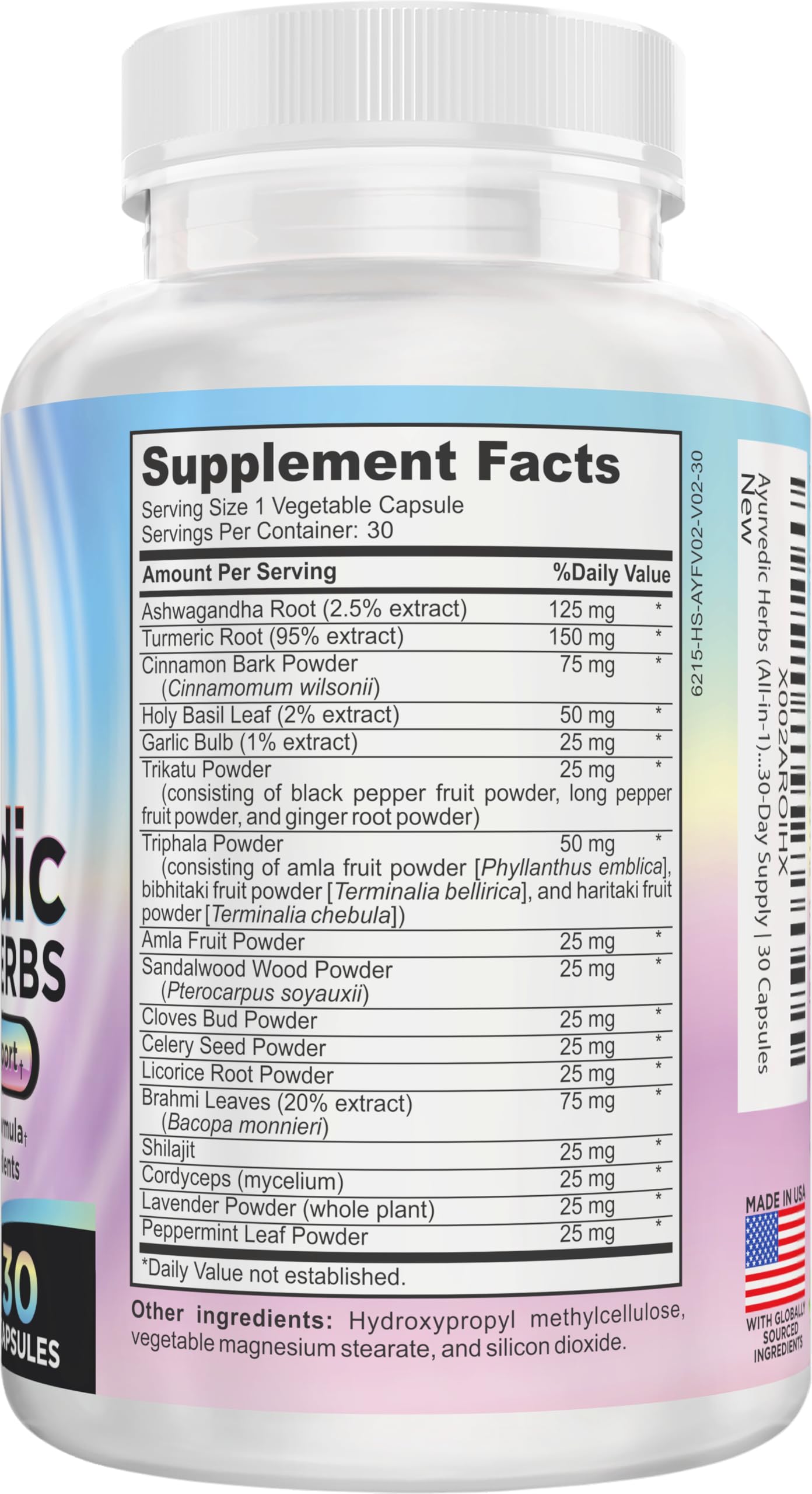 Elevate Recovery Supplements Ayurvedic Herbs 17-in-1 Supplement Capsule, 30 Count
