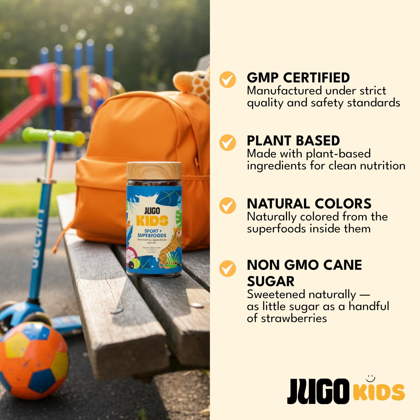 JUGO LLC Kids Sport + SUPERFOODS Electrolyte Gummies for Sports Hydration and Daily Play with Super Fruits, Vitamin B12, and Potassium, Gluten-Free, Non-GMO, Tropical Flavor, 50 Count
