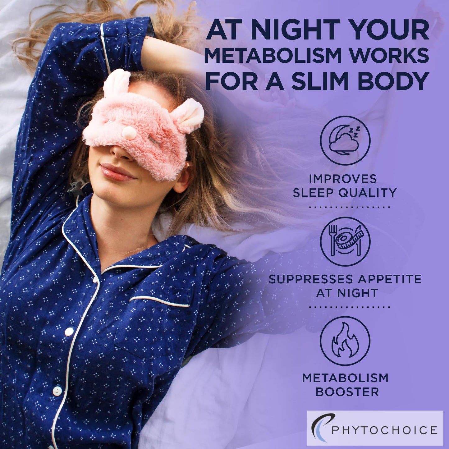 PhytoChoice Night Time Weight Loss Pills for Women - Carb Blocker & Appetite Suppressant with Melatonin - Fat Burner Capsule 60 Count