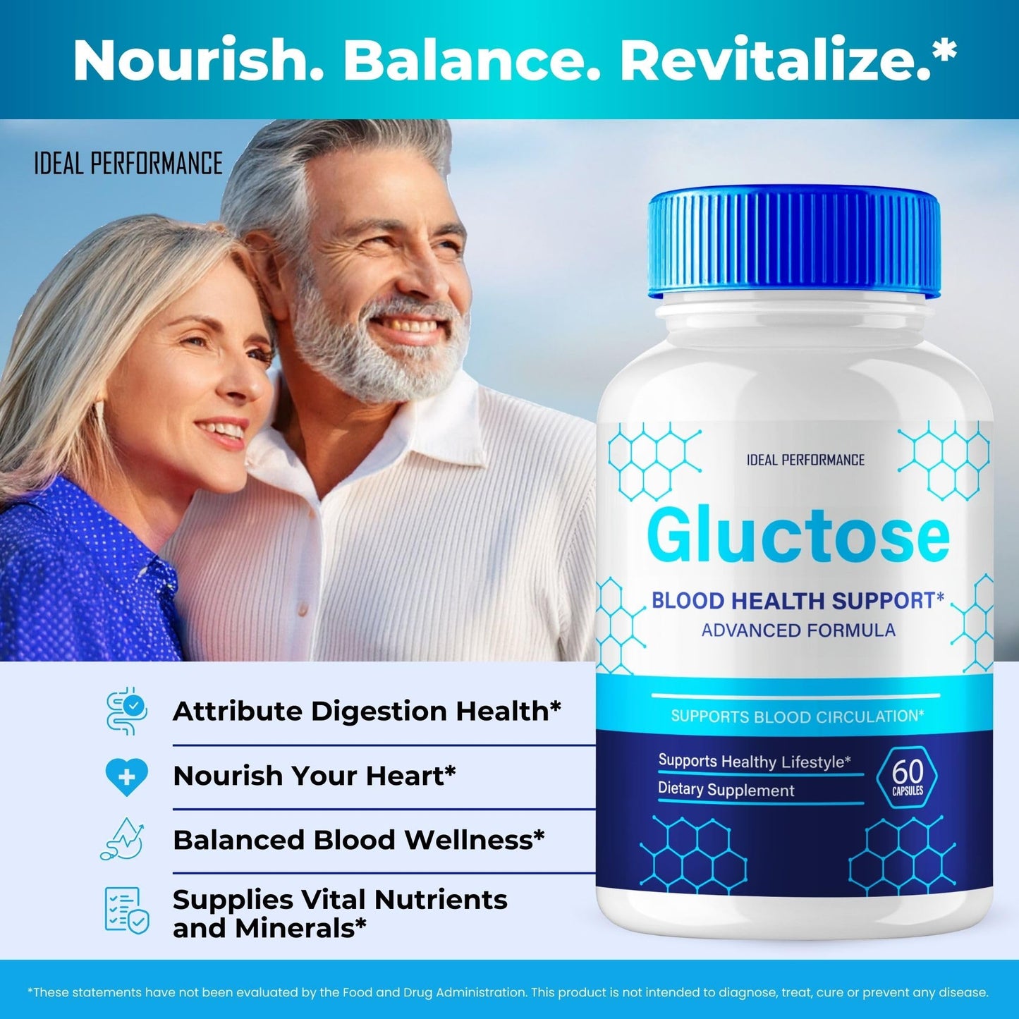 IDEAL PERFORMANCE Gluctose Advanced Blood Formula Capsules, 120 Capsules