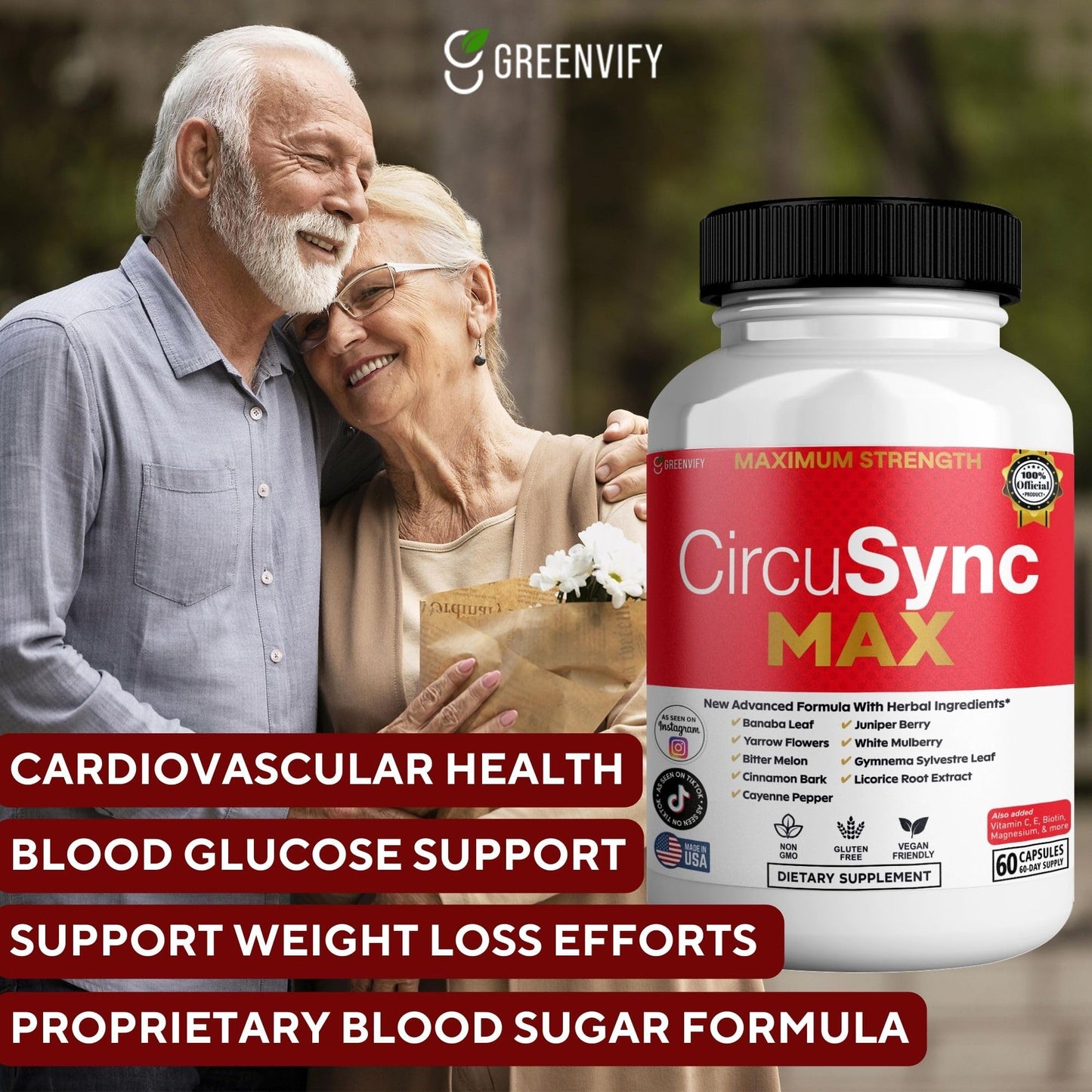 GREENVIFY CircuSync Max Dietary Supplement, Maximum Strength, 60 Capsules