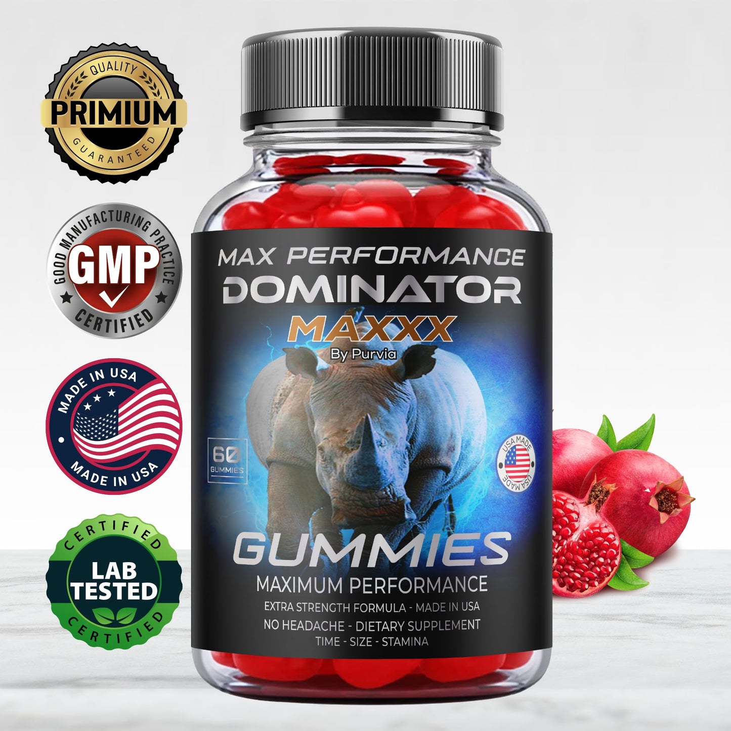 Purvia Dominator Max Gummies 300 Count