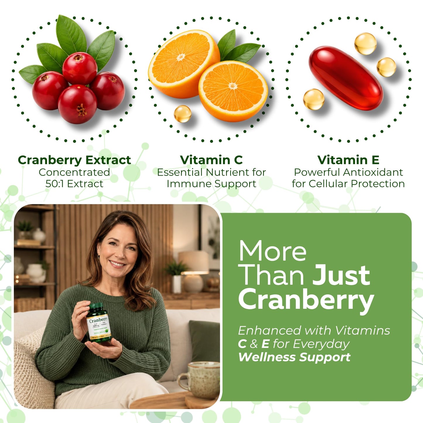 Generic Cranberry Supplement for Women 4200mg with Vitamin C and Vitamin E – Urinary Tract Health Support Softgels 300