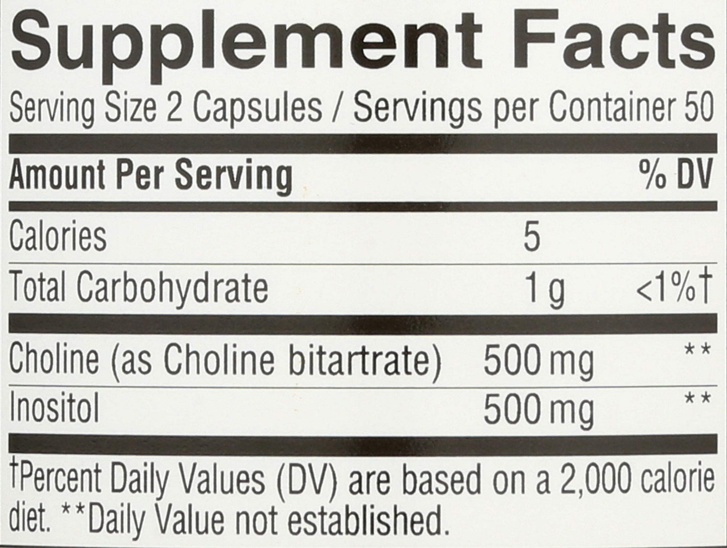 Nature's Way Choline & Inositol Capsules, 100 Count