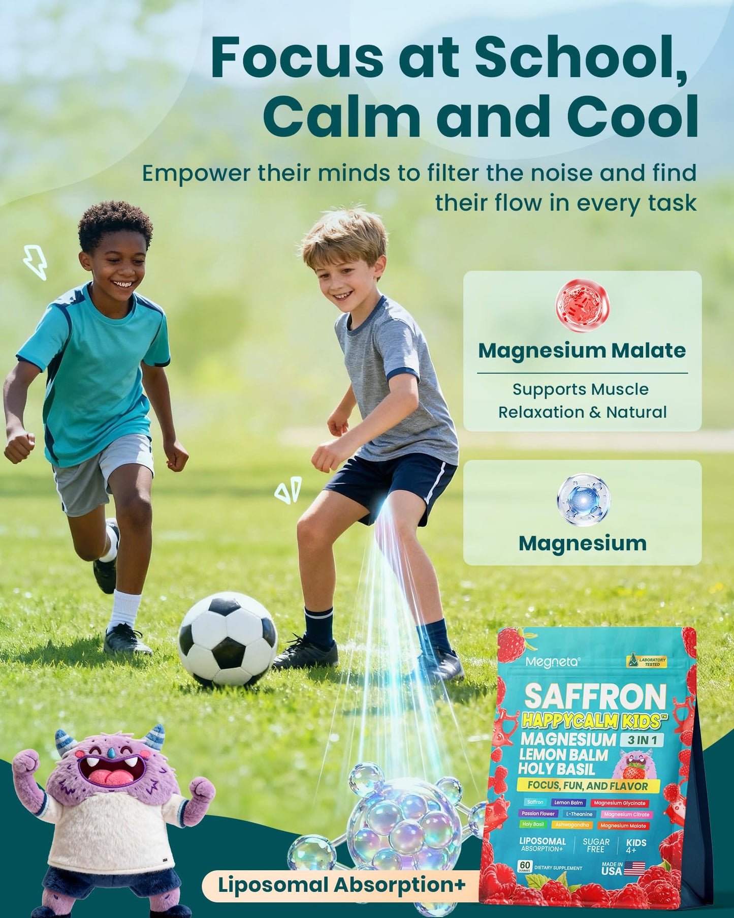 MEGNETA Magnesium Glycinate Gummies 60 Count