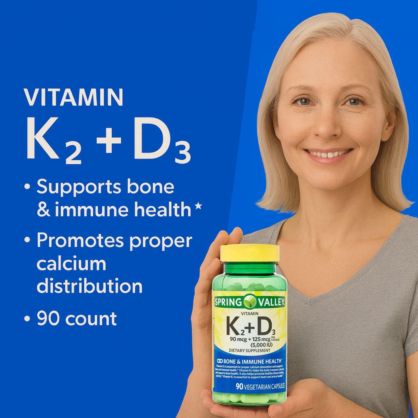 Unique Bundle Store Vitamin D3 K2 5000 IU 90 Capsules