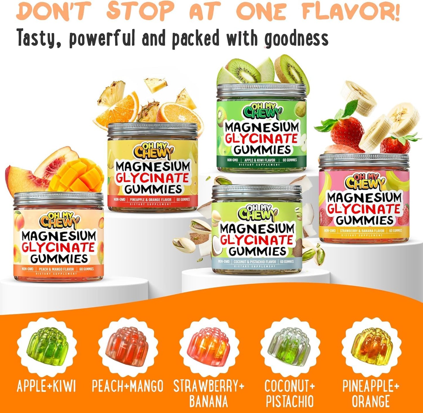 OH MY CHEWY Magnesium Glycinate 120 Gummies