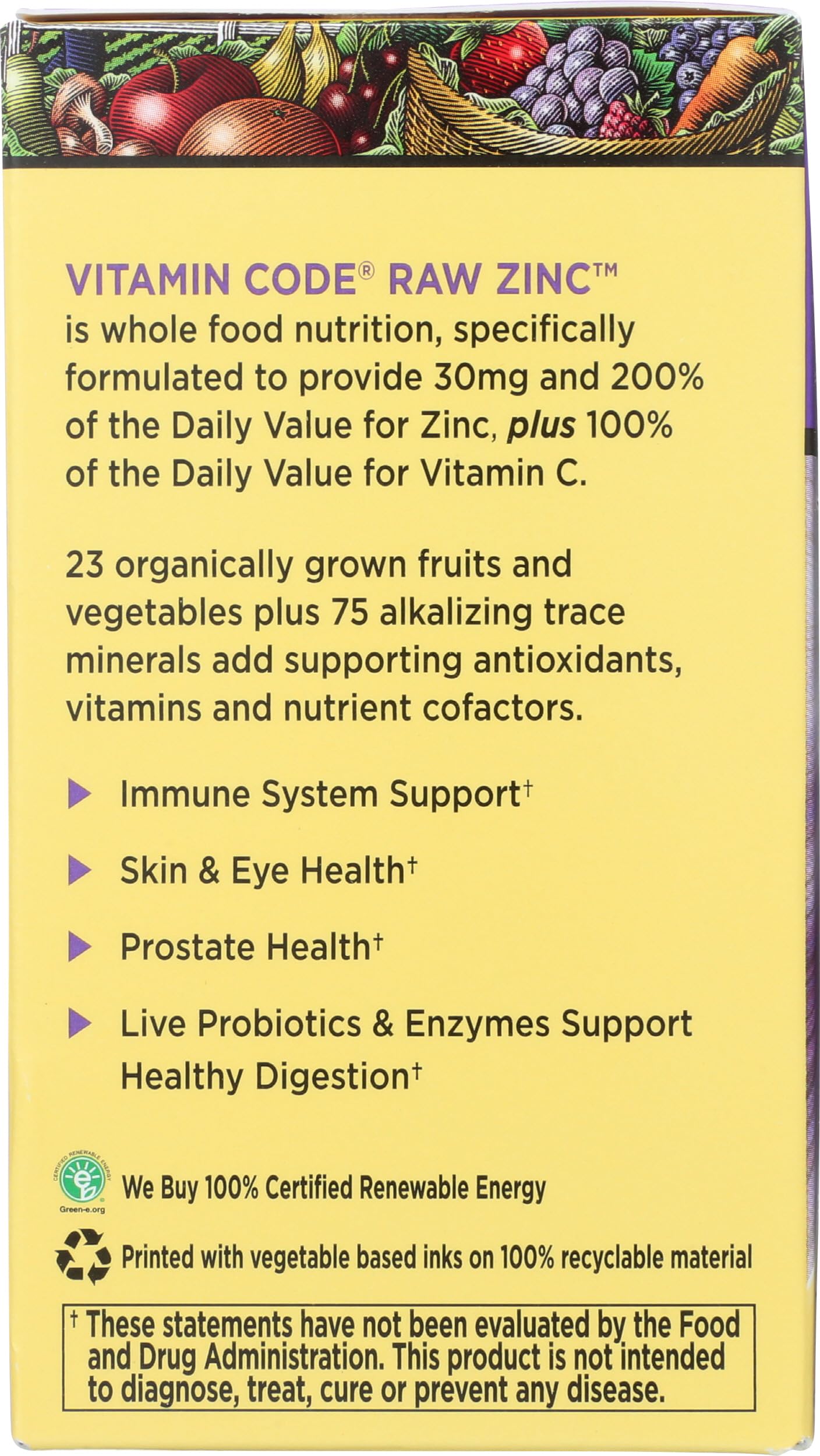 Garden of Life Vitamin Code Zinc Vegan Capsules, 60 Capsules