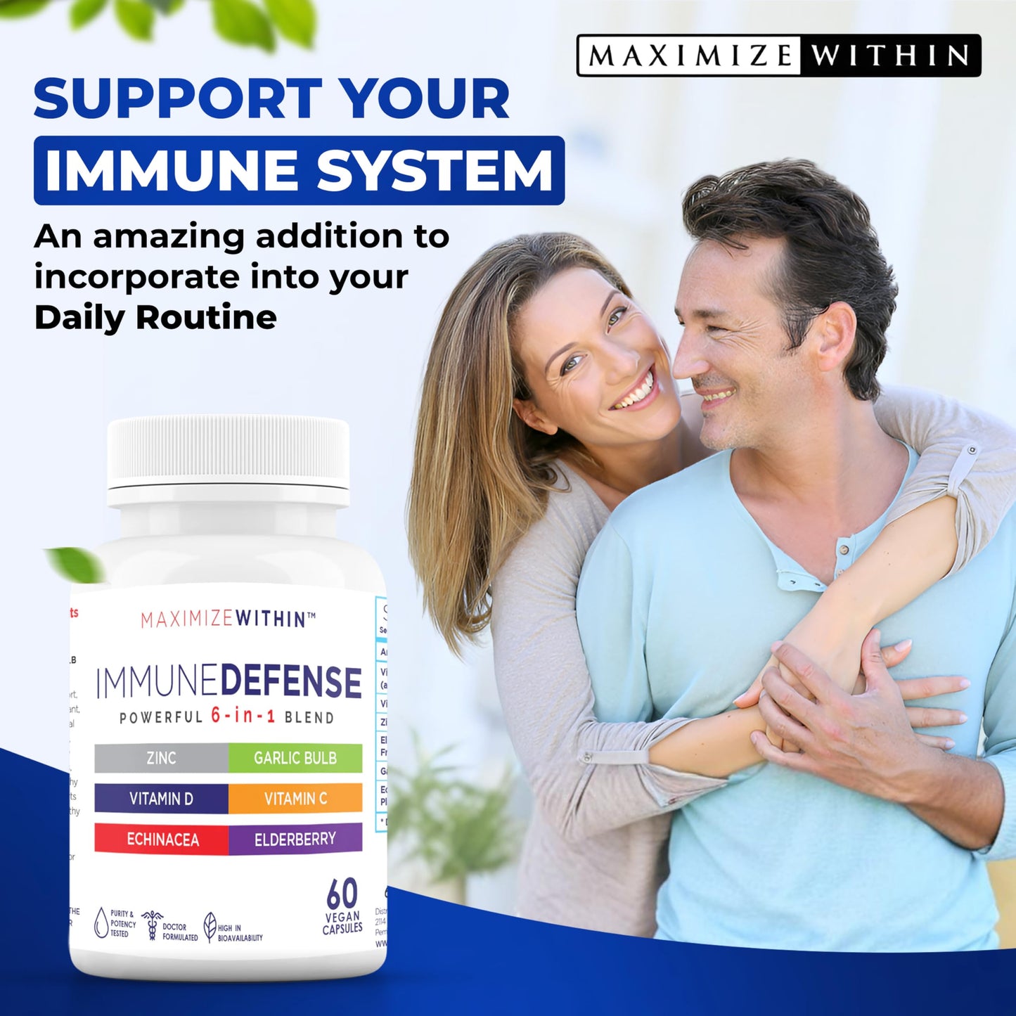 Maximum Slim Powerful 6-in-1 Immune Support Capsules, 60 Count
