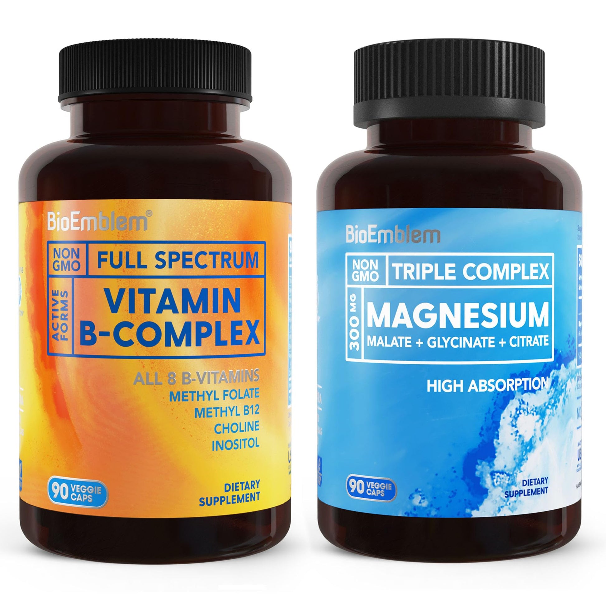 BioEmblem Triple Magnesium Complex and Vitamin B-Complex 180 Capsules