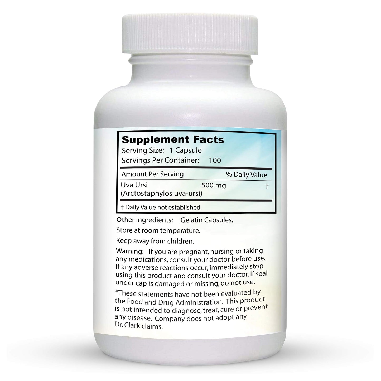 Dr Clark Store Uva Ursi Urinary Tract Support 500 Mg 100 Capsules