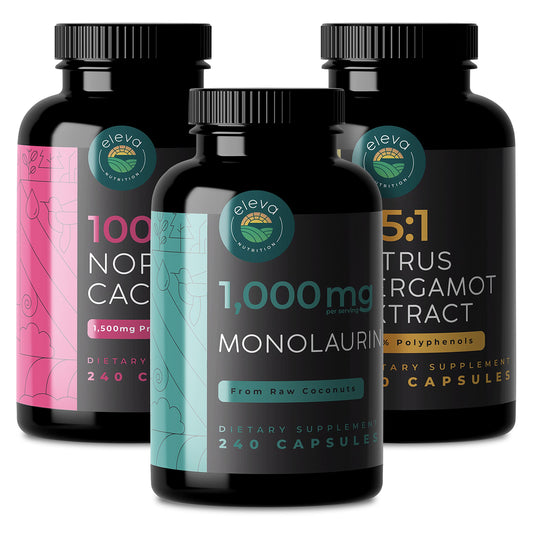 Eleva Nutrition Citrus Bergamot, Nopal Cactus, & Monolaurin Bundle, 3 Capsules