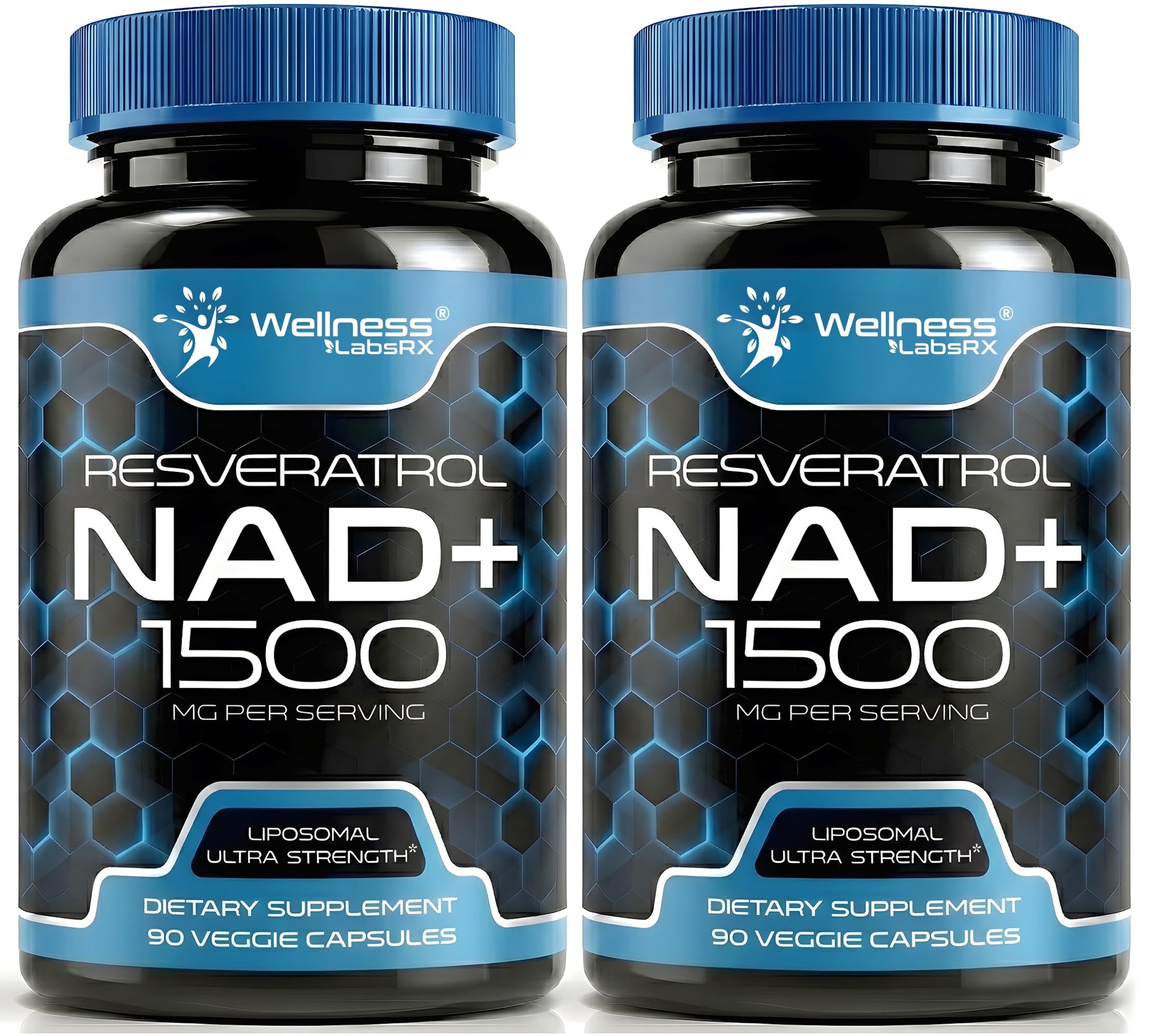 WELLNESS LABSRX NAD Supplement 1500mg NAD+ Resveratrol 180 Capsules