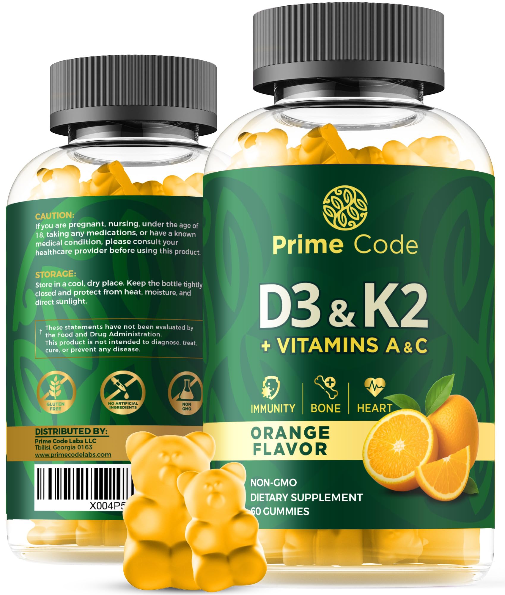 Prime Code Vitamin D3 K2 Gummies 60 Count