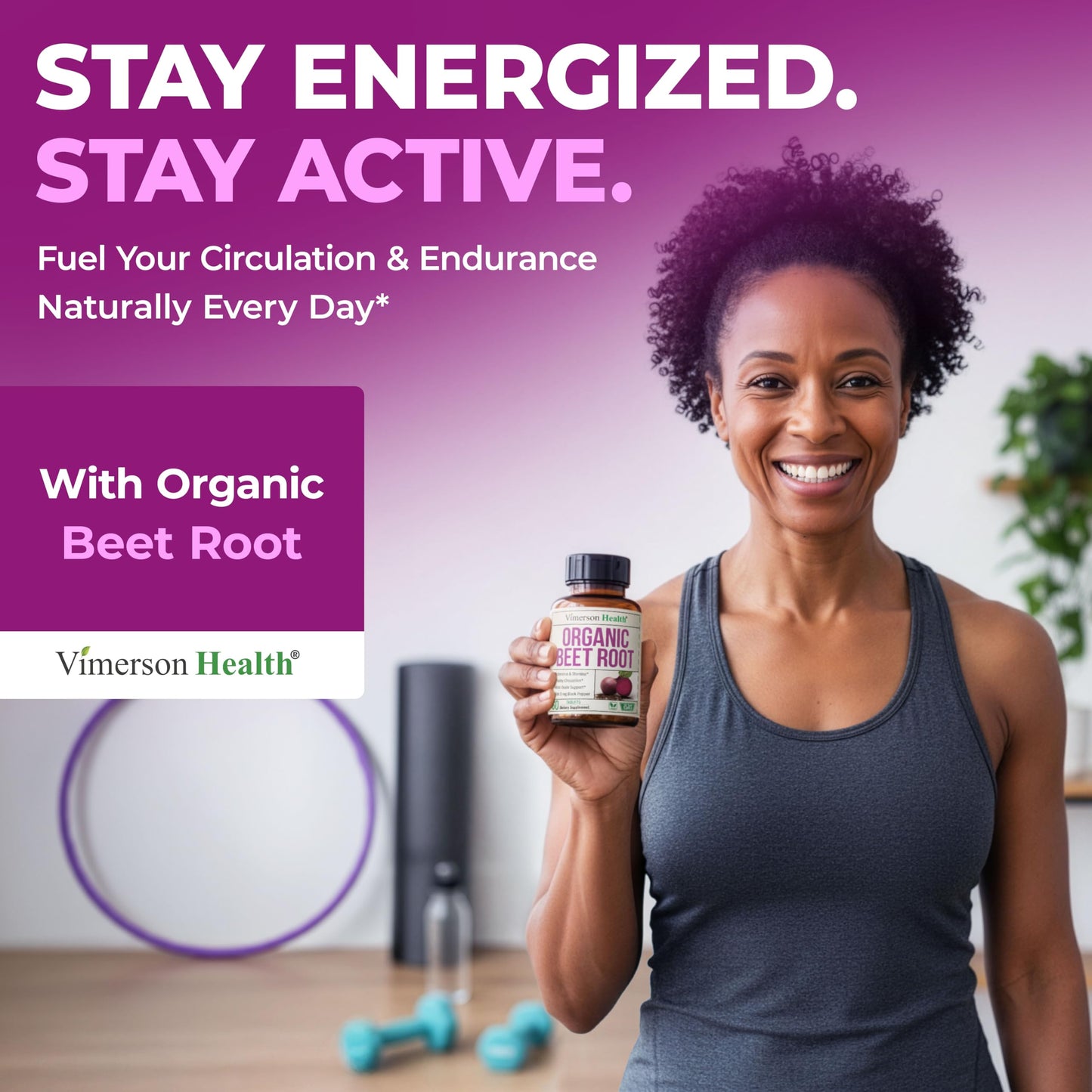 Vimerson Health Organic Beetroot Tablets, 60 Count