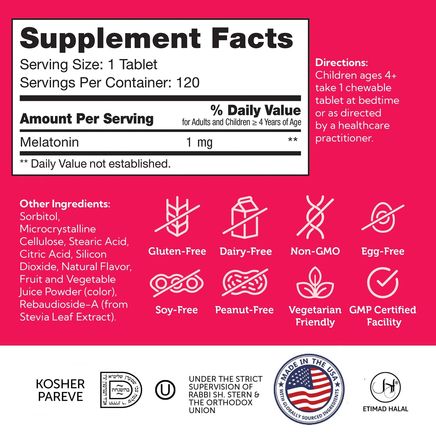 Zahler Children's Melatonin Tablet 120 Count