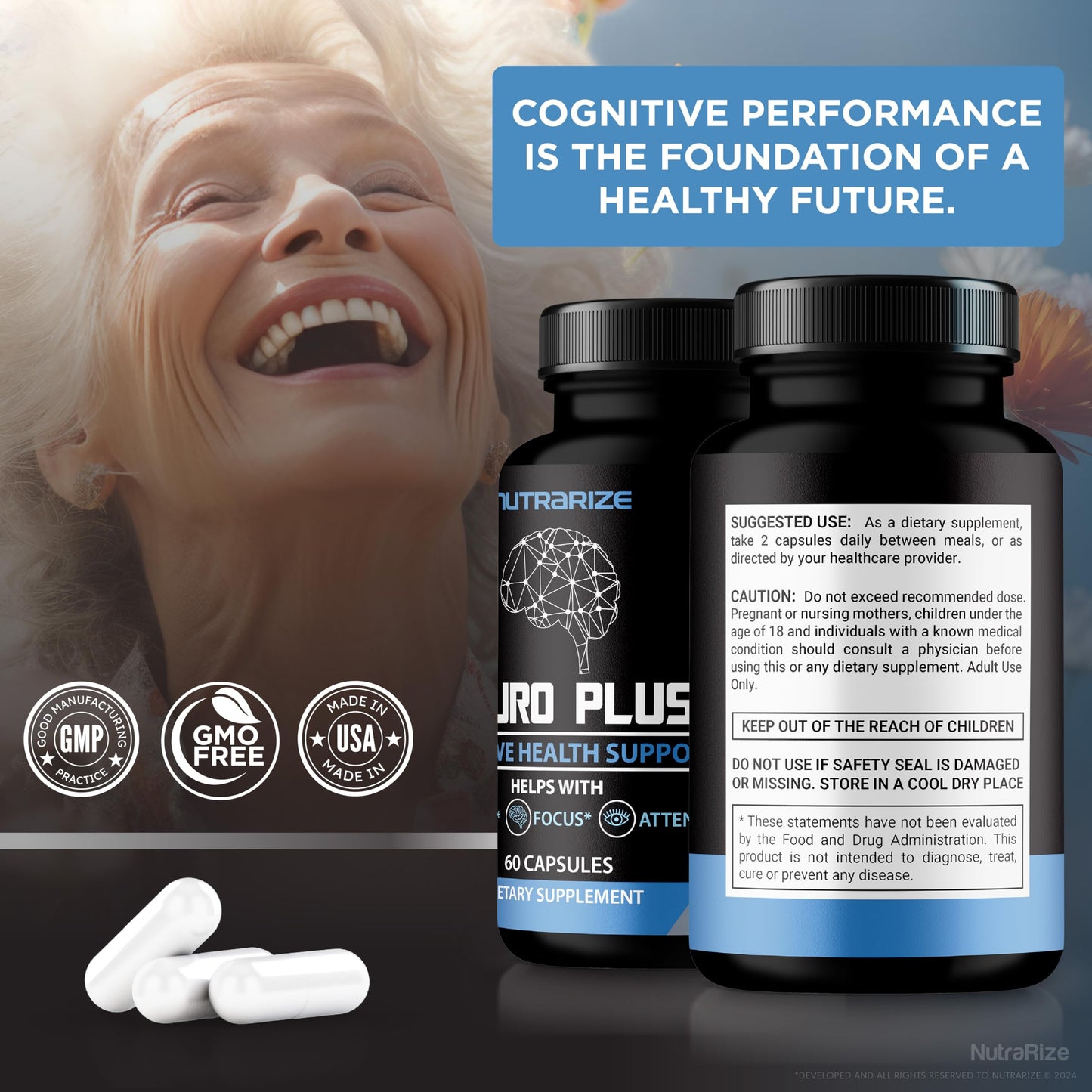 NutraRize Neuro Plus Capsules 60 Count