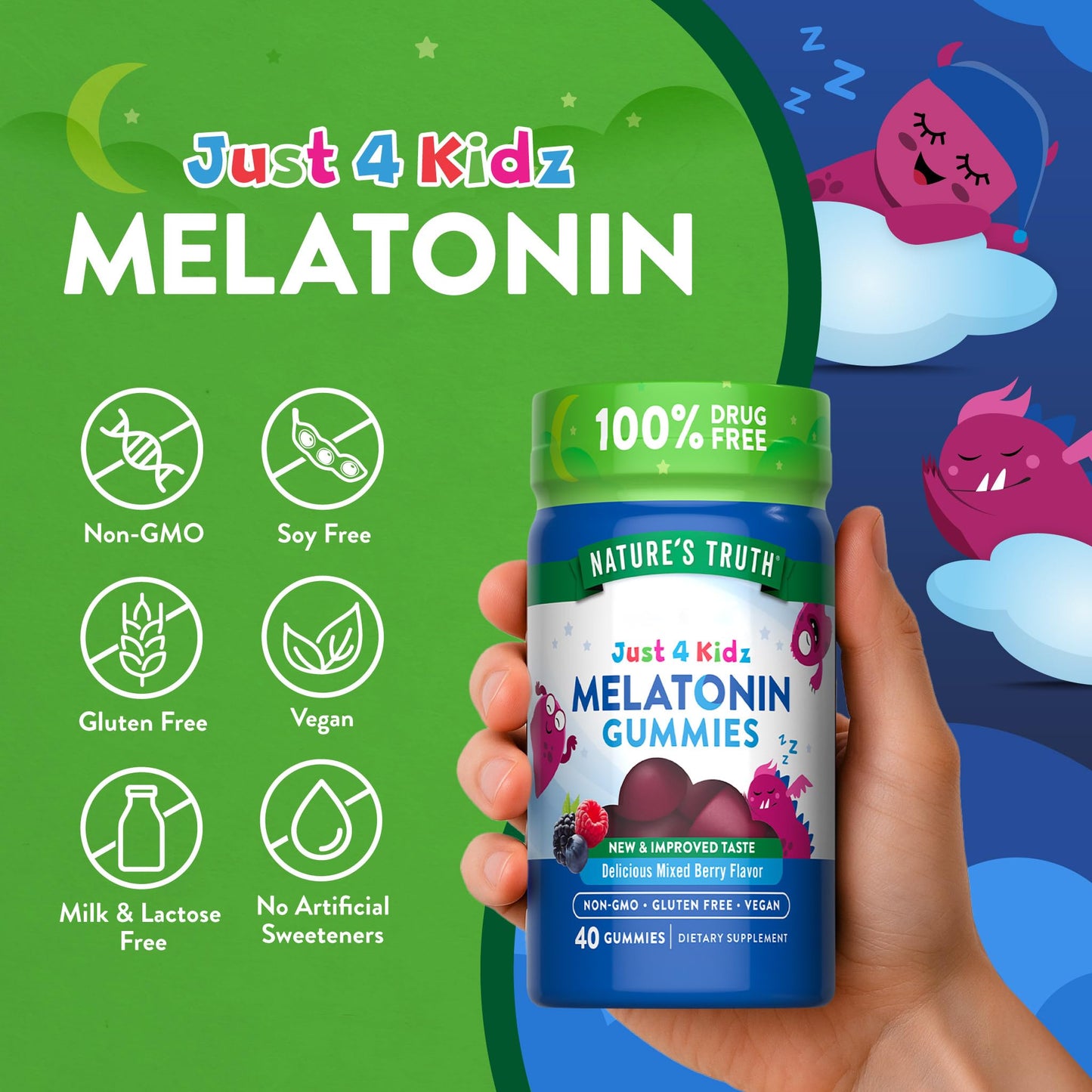 Nature's Truth Kids Melatonin Gummies 40 Count