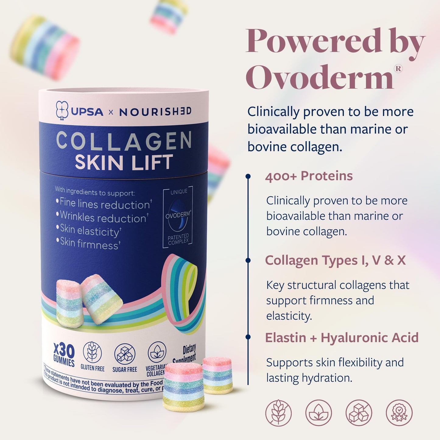 Upsa Nourished Collagen Skin Lift Gummies 30 Count