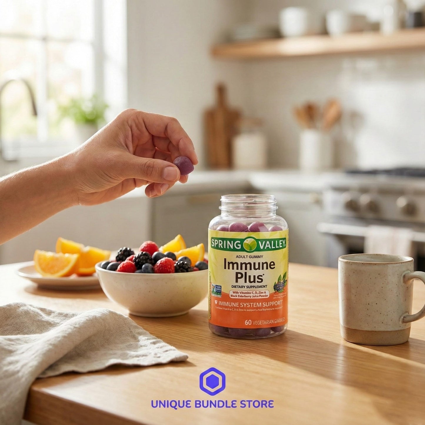 Generic Adult Immune Support Gummies with Vitamin C D & Elderberry, 60 Count