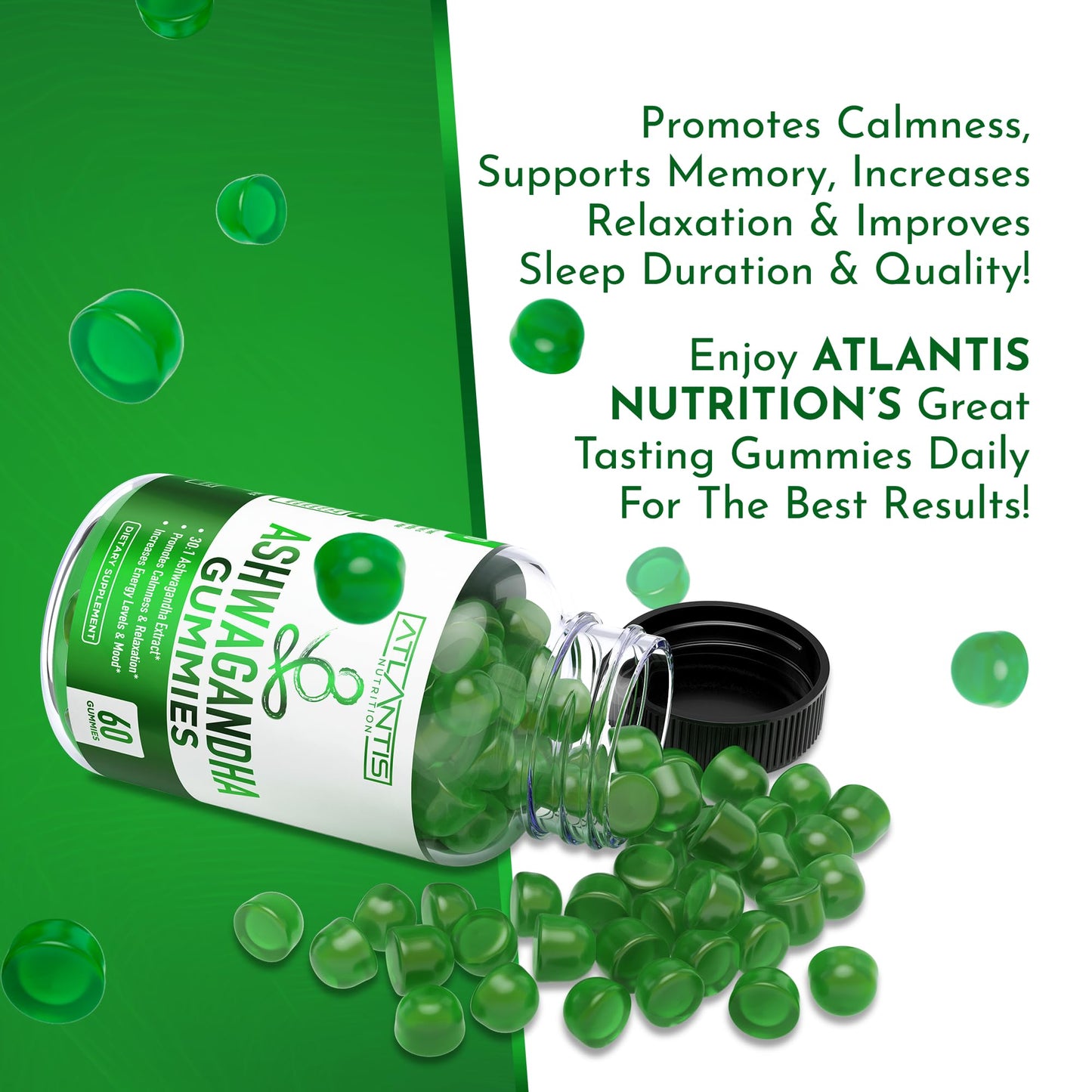 Atlantis Nutrition Ashwagandha Gummies 60 Count