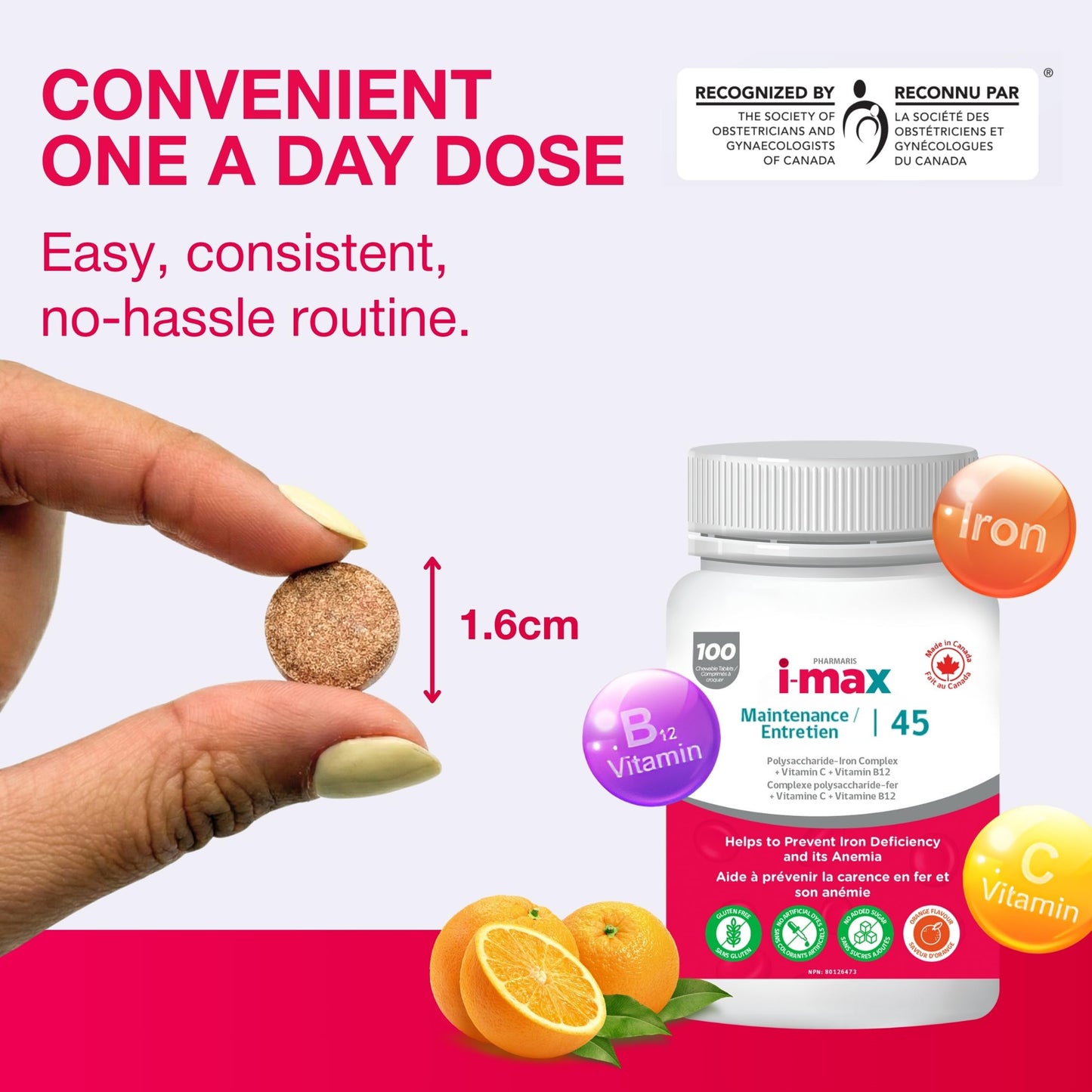 Pharmaris i-max Maintenance Iron Supplement Chewable Tablet, 100 Count