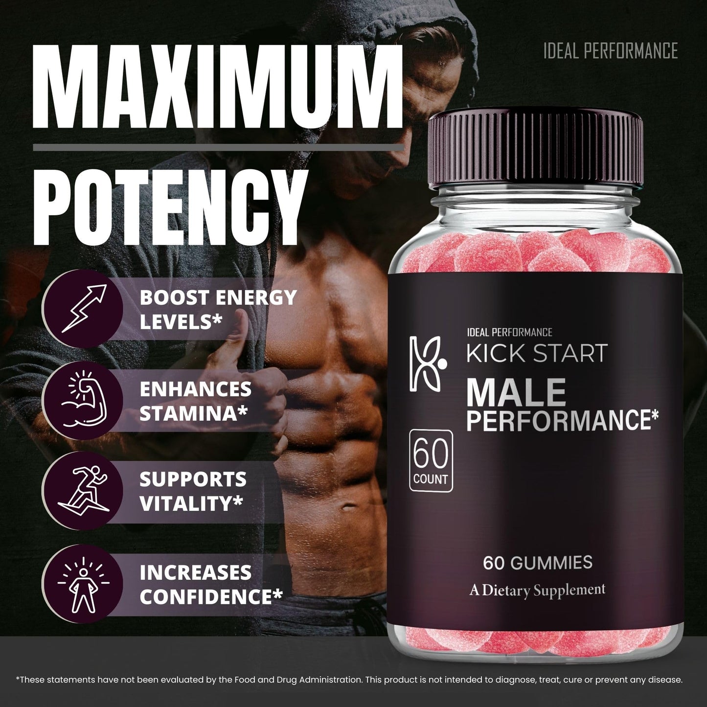IDEAL PERFORMANCE Kickstart Gummies Gummy 300 Count