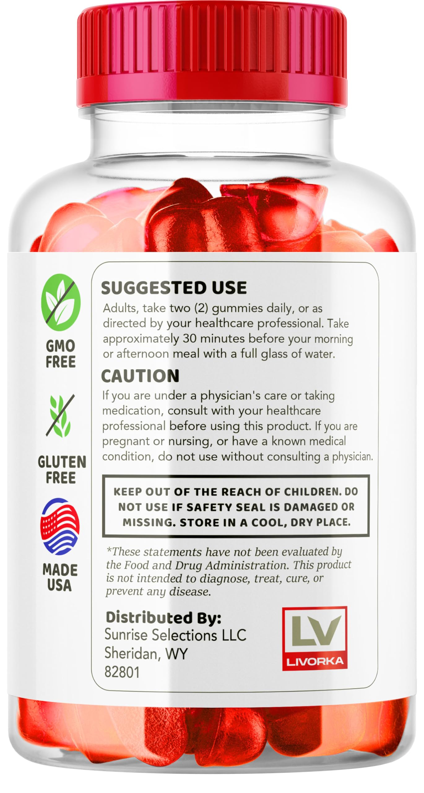 LIVORKA Rapid Lean Keto ACV Gummies, 60 Gummies