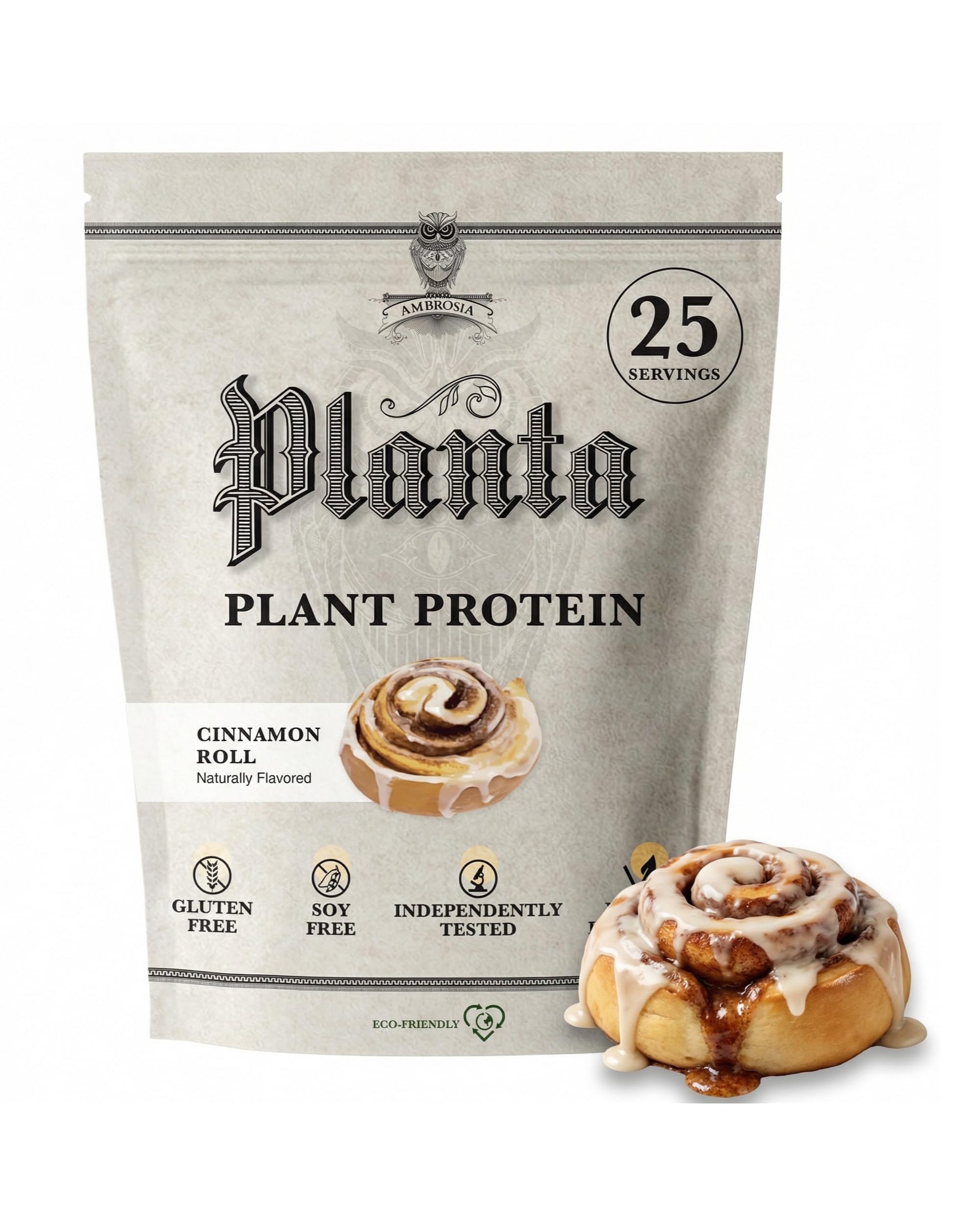Ambrosia Plant Based Protein Powder Cinnamon Roll, 25 Servings